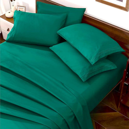 Kotonia Home Σετ Παπλωματοθήκη Βαμβακερή 180x200cm Ημίδιπλη με Μαξιλαροθήκη Aqua Marine