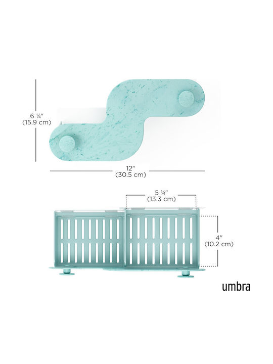Umbra Επιτοίχια Ραφιέρα Μπάνιου Πλαστική 30x13x13cm Μπλε