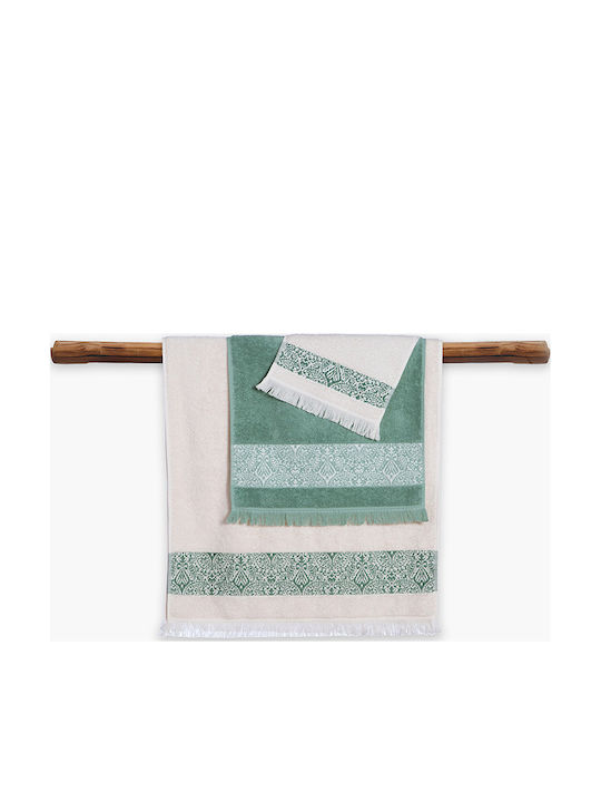 Nef-Nef Homeware Badehandtuch-Set 3 Stück Jetrix Grüne Gewicht 500gr/m²