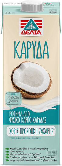 Delta Bio-Produkt Kokosnuss-Getränk Angereichert mit Calcium Kein Zuckerzusatz 1000ml