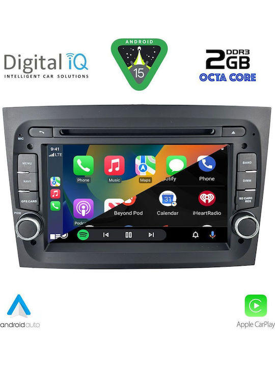 Digital IQ Car Audio System for Fiat Doblo 2015-2022 (Bluetooth/USB/WiFi/GPS/Apple CarPlay/Android Auto) with 7" Touch Screen