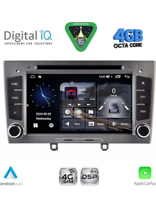 Digital IQ Car Audio System for Peugeot 308 2007-2012 Bluetooth USB WiFi GPS Apple CarPlay Android Auto with 7" Touch Screen