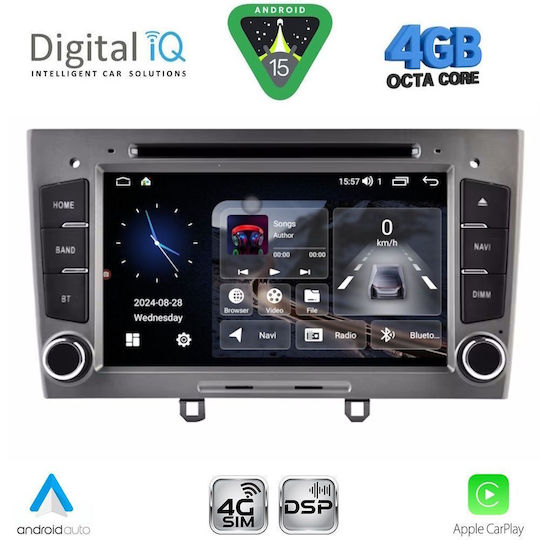 Digital IQ Ηχοσύστημα Αυτοκινήτου για Peugeot 308 2007-2012 (Bluetooth/USB/WiFi/GPS/Apple-Carplay/Android-Auto) με Οθόνη Αφής 7"