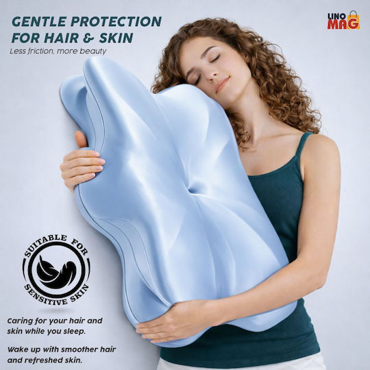 Linomag Orthopädisches Nackenkissen mit Memory-Schaum 58x37x10cm in Hellblauer Farbe