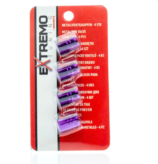 Extremo Tuning Valve Caps 4 Pieces Purple Motorcycles Schrader