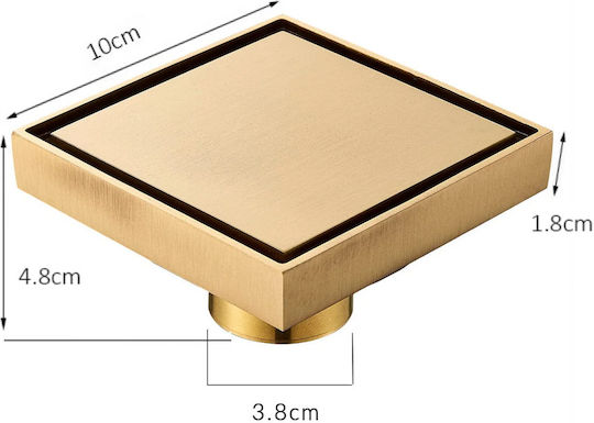 Sifon Dublu De Alamă Pentru Chiuvetă Cu Dimensiunea 10x10cm Bronz