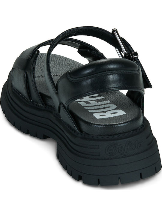 Damen Flache Sandalen Schwarz