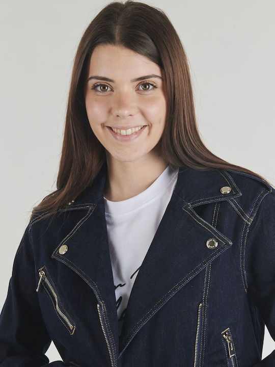 Jachetă Dama Jean Albastră