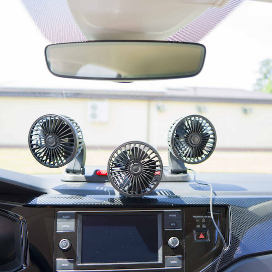 Einparts Triple 12v Car Fan Adjustable Modes