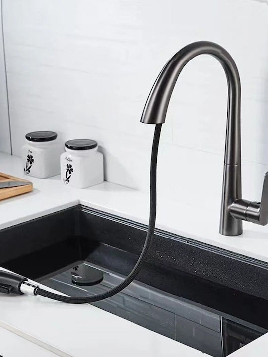 Kitchen Faucet Counter with Shower Gray