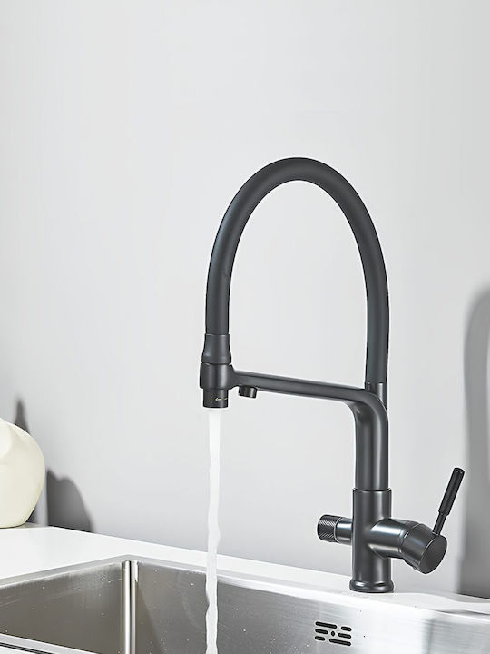 Kitchen Faucet Counter Flexible Black