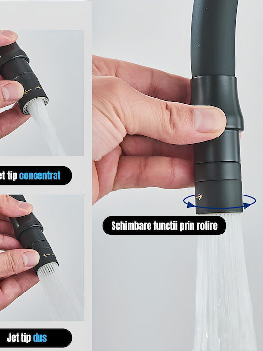 Kitchen Faucet Counter Flexible Black