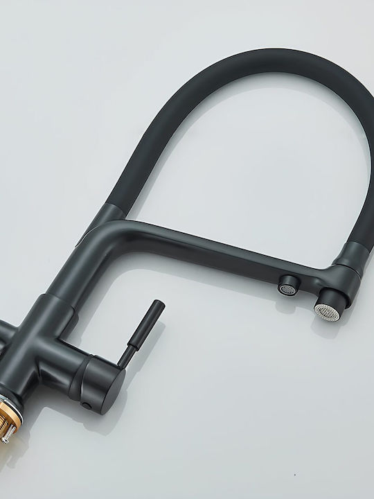 Kitchen Faucet Counter Flexible Black