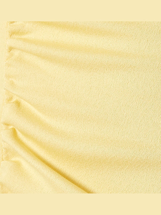 Summer Mini Dress for Wedding - Christening Open Back Yellow