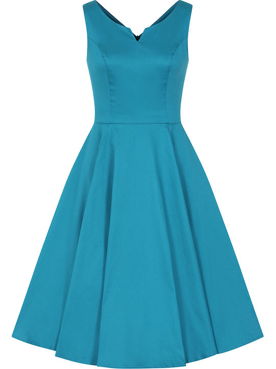 Vintage Summer Midi Dress for Wedding / Christening Turquoise