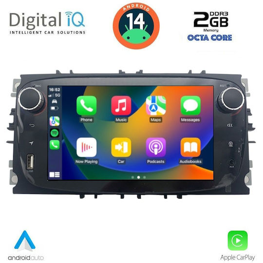Digital IQ Ηχοσύστημα Αυτοκινήτου για Ford C-Max 2007-2011 (Bluetooth/USB/WiFi/GPS/Apple-Carplay/Android-Auto) με Οθόνη Αφής 7"