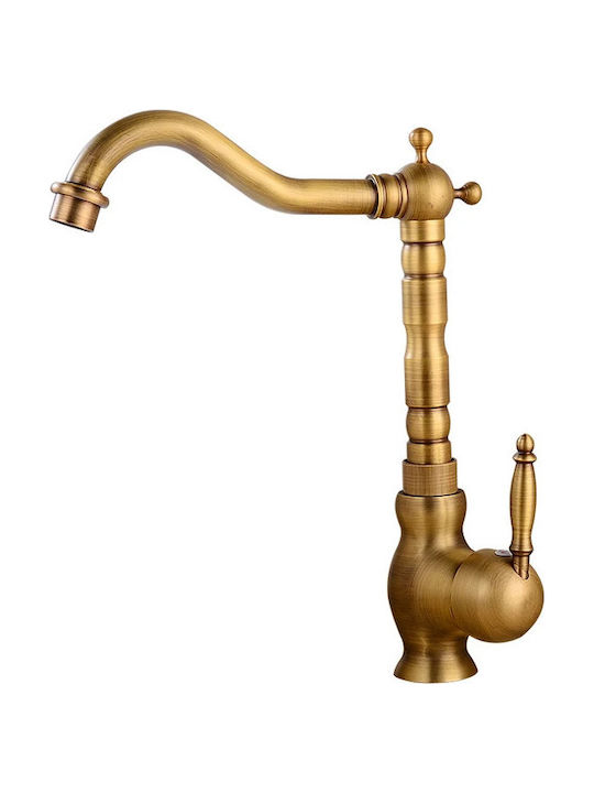 Landsh Baterie Chiuvetă Bucătărie Înaltă Pentru Blat Bronzată
