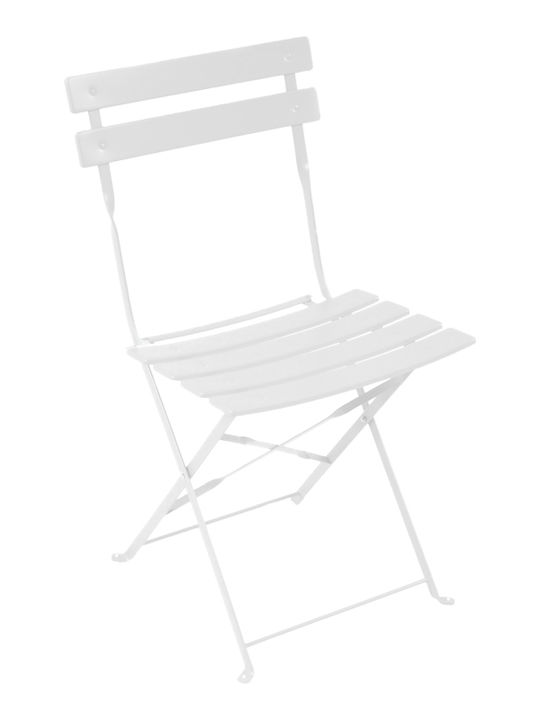 Outdoor Chair Metallic Bistro White 2pcs 42x46x82cm