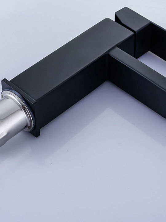 Landsh Αναμεικτική Μπαταρία Νιπτήρα Ψηλή Inox Μαύρη