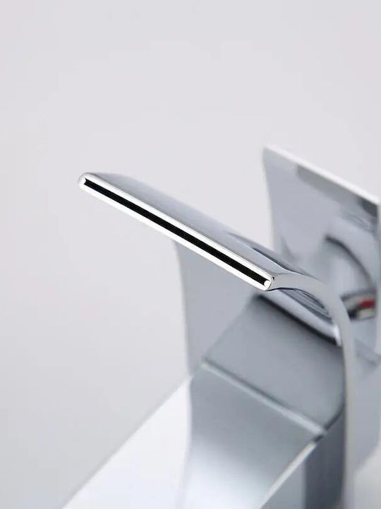 Landsh Mixing Sink Faucet Waterfall Tall Inox Silver