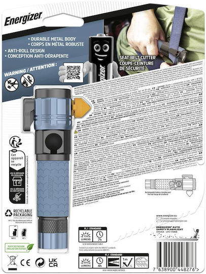 Energizer Rechargeable LED Flashlight IPX4 with Maximum Brightness 500lm