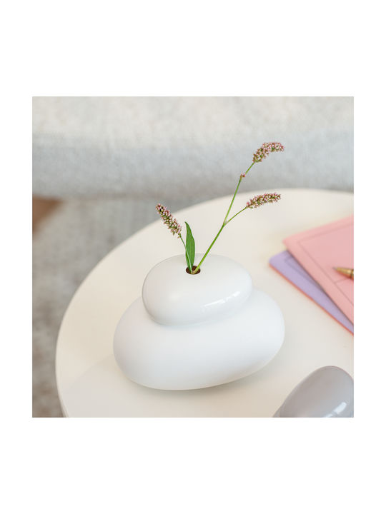 Raeder Decorative Ceramic Vase Natural Elements White 13.2x9.2xH9.3cm