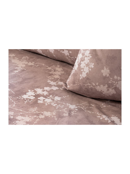 Beauty Home Glory Art 12380 Σετ Κουβερλί Υπέρδιπλο Μόκα 220x240cm 3τμχ