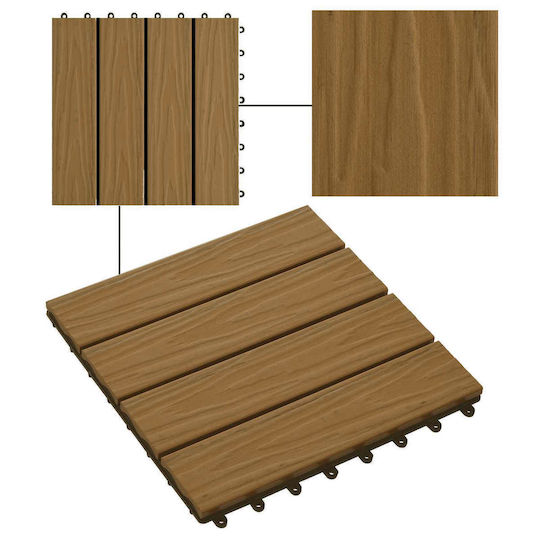 vidaXL Decking Board for Garden Flooring Made of Wood 3x3cm 11 Pieces
