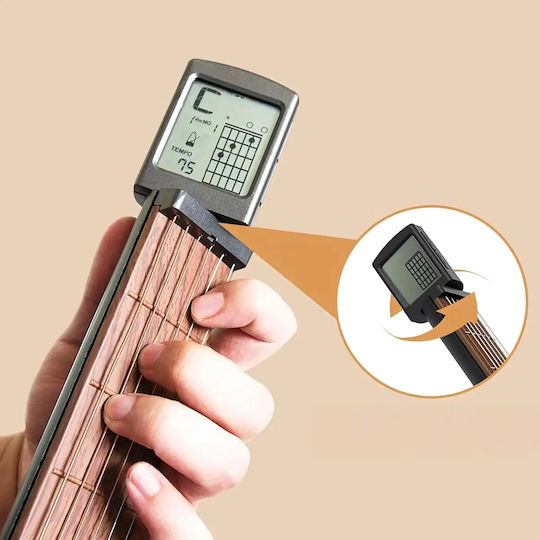 Antrenor Digital de Acorduri Chitară Zola Ecran Rotativ Funcție Metronom Corzi de Oțel 6 Taste Alimentare cu Baterie 310 × 50 × 35 Mm