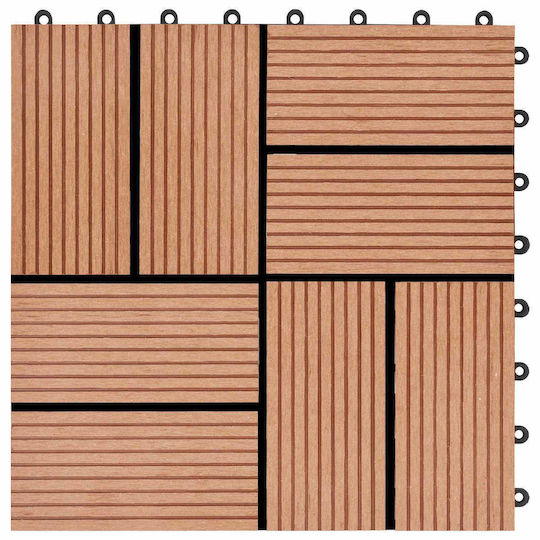vidaXL Material for Garden Flooring from Wood 30x30cm 11 Pieces