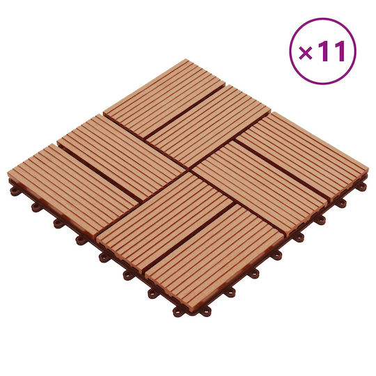 vidaXL Material for Garden Flooring from Wood 30x30cm 11 Pieces