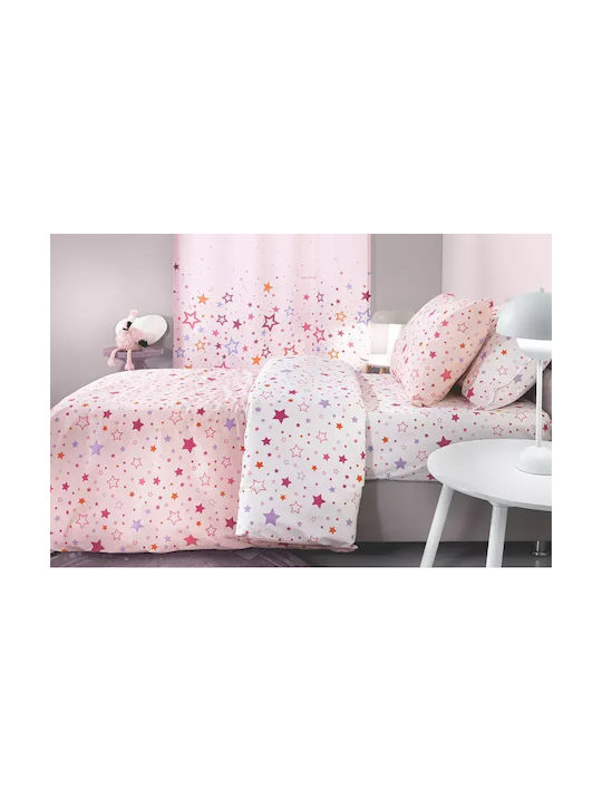Guy Laroche Single Cotton Sheet Set with Elastic Band Pink 165x250cm 3pcs