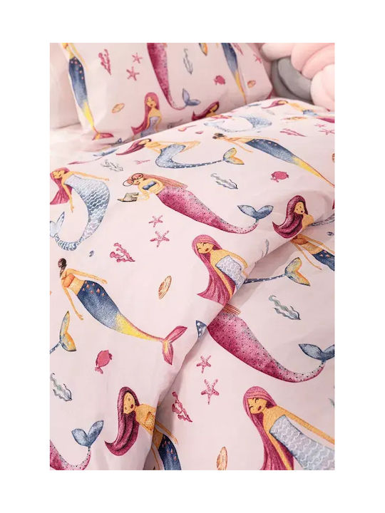 Guy Laroche Set Kinderbettlaken Baumwoll Rosa 165x250cm 3 Stück