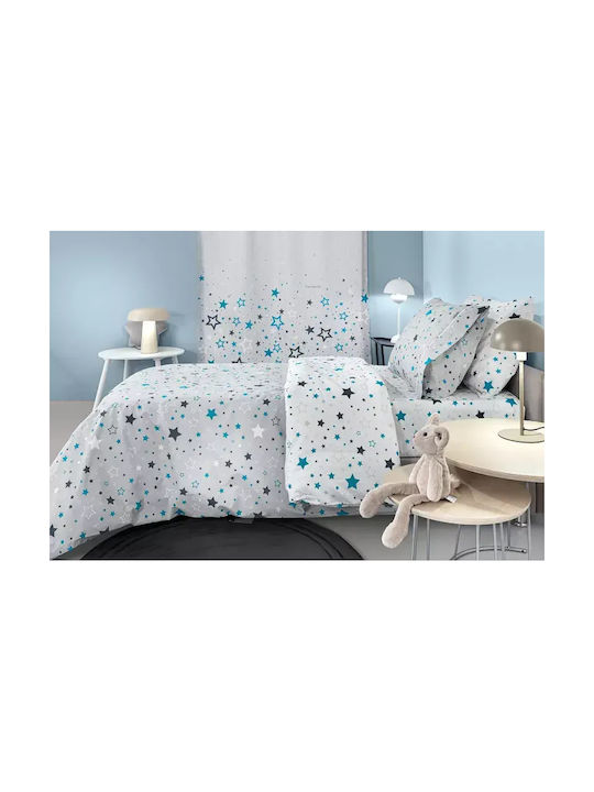 Guy Laroche Single Cotton Sheet Set with Elastic Band Silver 100x200cm 3pcs