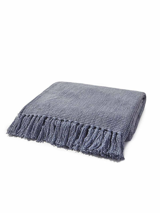 Hauz Sofa Throw 2 Seater Jacquard 180x230cm Blue