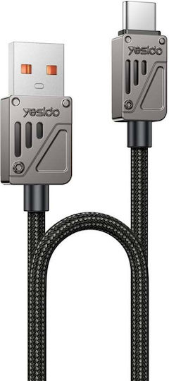 Datenkabel USB zu Type-C QC 18W 3A 480Mbps Nylon Yesido Schwarzes