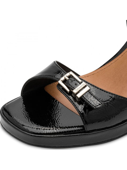 Sandals Made of Black Patent Leather