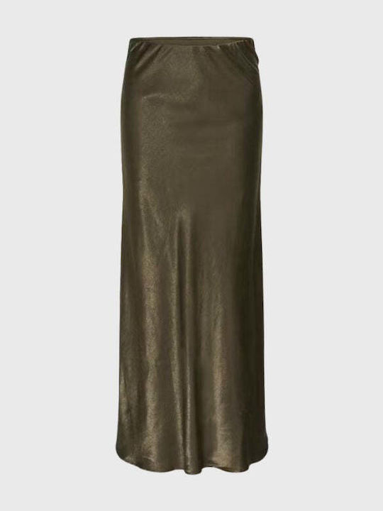 High Waist Maxi Skirt Khaki