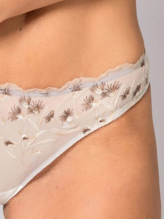 Women's String with Ecru Lace