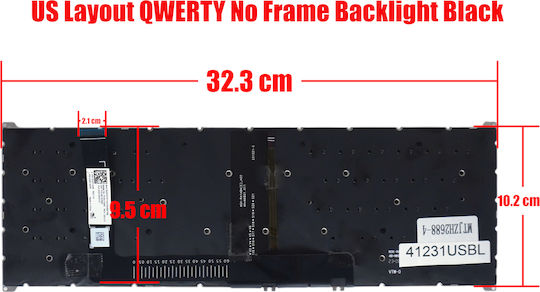 Клавиатура За Лаптоп Acer Aspire 5 A517-53 A517-53g A517-58 A517-58m A515-58 V21166bs-ui 6b.k66n2.028 6b.k66n2.027 Us Без Рамка С Подсветка Черна Код 41231usbl