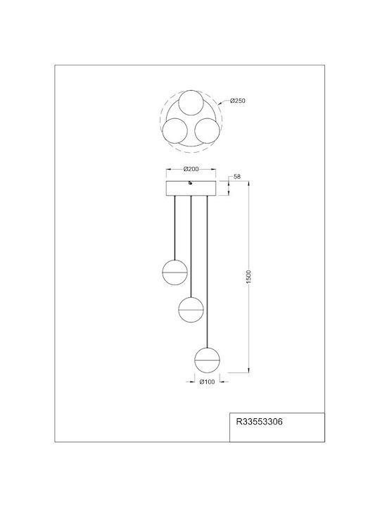 Trio Lighting Senta Κρεμαστό Φωτιστικό Ασημί
