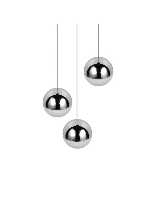 Trio Lighting Senta Κρεμαστό Φωτιστικό Ασημί