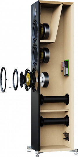 Elac Debut F5.3 Paar Hi-Fi Lautsprecher Boden 140W 3 Anzahl von Fahrern B17.2xT24.6xH103cm. Walnut Brushed Vinyl