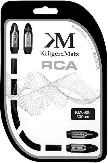 2 Rca To 2 Rca Cable 3 M Kruger&matz