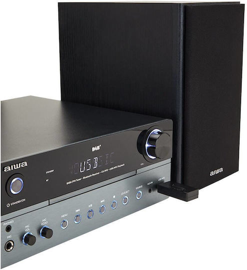 Aiwa Ηχοσύστημα 2.0 MSBTU-700DAB 50W με CD Player και Bluetooth Ασημί