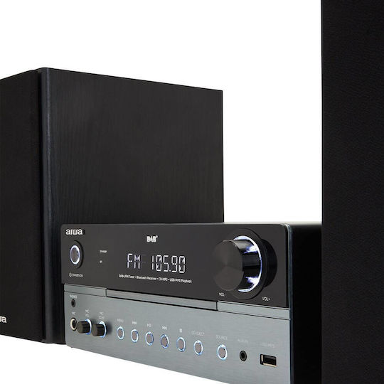 Aiwa Ηχοσύστημα 2.0 MSBTU-700DAB 50W με CD Player και Bluetooth Ασημί