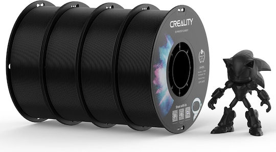 Creality3D PETG 3D Printer Filament 1.75mm Μαύρο 4kg 4τμχ (Spool)