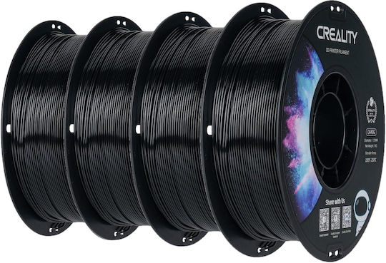 Creality3D PETG 3D Printer Filament 1.75mm Μαύρο 4kg 4τμχ (Spool)