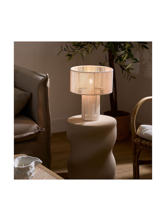 Miria Metal Table Lamp for E27 Fitting with White Shade and Base