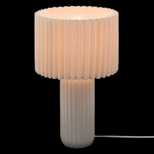 Kenan Ceramic Table Lamp for E27 Fitting with Beige Shade and Base
